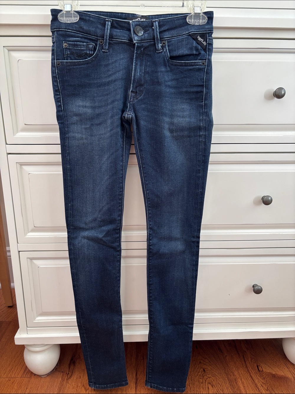 Replay Italian Jeans LUZ size 24 dark stretch denim low rise skinny jeans